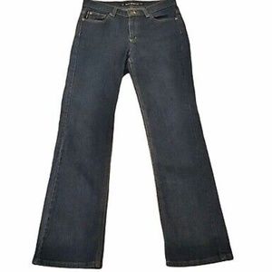 DKNY Stretch Dark Wash Flared Leg Jeans Rhinestone